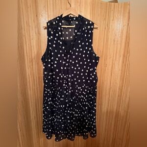 ASOS Curve Navy Polka Dot Sailor Dress